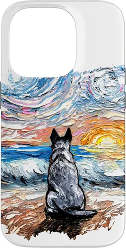 Vista 17 de Blue Heeler Starry Night Artwork Cattle Dog Lover Gift Case for iPhone 17