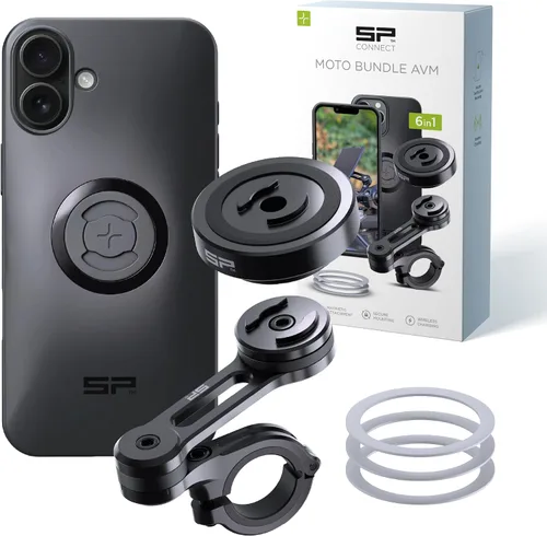 Vista 18 de SP CONNECT Moto Bundle II con módulo antivibraciones SPC+ Compatible con iPhone 11 Pro/XS/X Soporte de teléfono para motocicleta Soporte