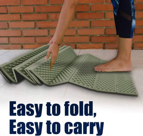 Vista 4 de Luqeeg Alfombrilla de espuma ultraligera para dormir, impermeable para camping, espuma al aire libre, alfombra de camping plegable para playa
