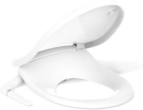 Vista 3 de Kohler PureWash M250 - Asiento de inodoro redondo manual para bidé, color blanco, tapa de cierre silencioso que evita golpes, fácil instalación