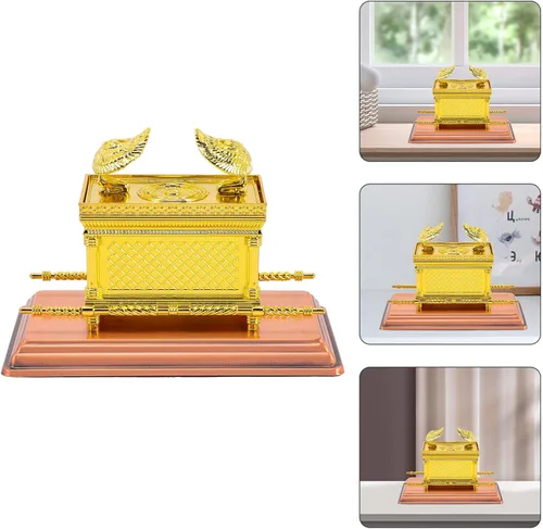 Vista 5 de PRETYZOOM Arca de aleación de réplica, oro de decoración religiosa para oficina en casa