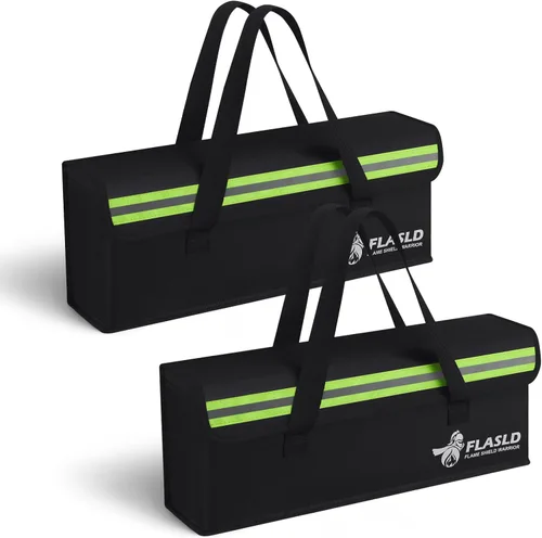 Vista 11 de FLASLD Large Fireproof Lipo Bag for 100Ah Lithium Battery Storage and Charging, 14 x 7.8 x 9.5in Waterproof Box for Documents and Valuables