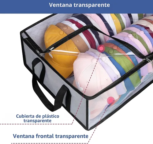 Vista 3 de AOODA Organizador de sombreros para gorras de béisbol, grande con capacidad para hasta 40 gorras, organizador de gorras ancho para armario