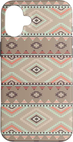Vista 23 de Funda rústica para iPhone 16 con patrón azteca occidental bohemio