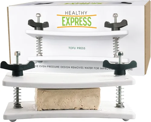Vista 7 de Prensa de tofu extra firme de Healthy Express - Platos curvados de primera calidad para resultados de prensado superiores en tofu firme y extra