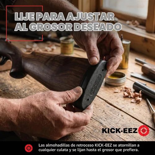 Vista 5 de KICK-EEZ Almohadilla de retroceso multiuso para amolar para ajustar, almohadilla de culata Sorbothane para escopetas y rifles, fabricada en Estados