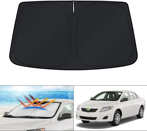Vista 324 de KUST - Parasol plegable para parabrisas para BMW X1 E84, accesorios 2011 2012 2013 2014 2015, protector de visera de sol ajustable que bloquea