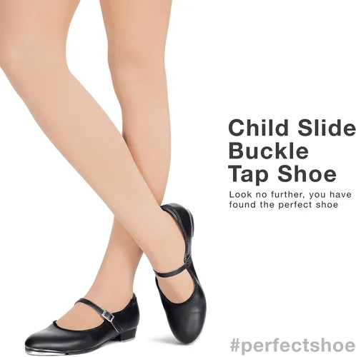 Vista 5 de Theatricals Zapatos Slide Buckle Tap Negro 01.0M T9200C para niñas
