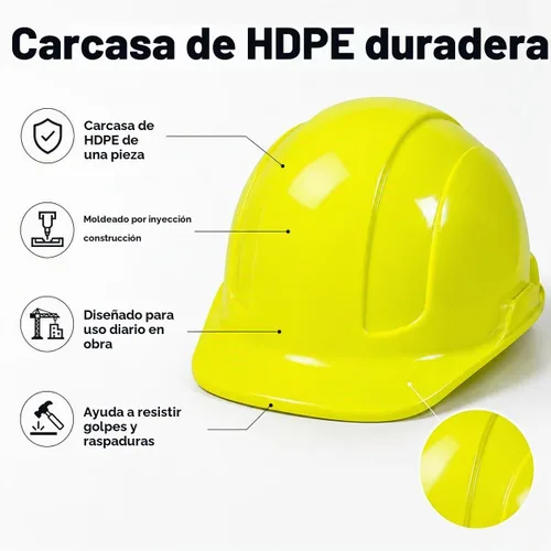 Vista 5 de JORESTECH Casco de Seguridad Duro Naranja de HDPE Estilo Gorra Casco con Suspensión de Trinquete Ajustable de 4 Puntos para Trabajo, Hogar y Azul