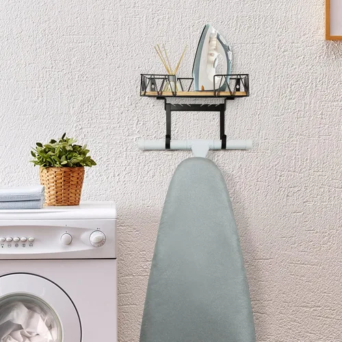 Vista 3 de TJ.MOREE Soporte de Pared para Tabla de Planchar – Colgador de Plancha y Tabla de Planchar para Cuarto de Lavado, Decoración del Cuarto de Lavado