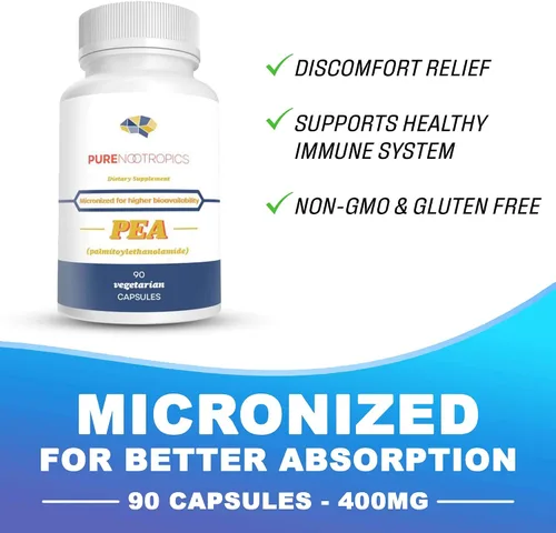 Vista 7 de Pure Nootropics - Palmitoiletanolamida (guisante micronizado) Cápsulas de 400 mg Paquete económico de 90 cápsulas vegetales Apoya el alivio