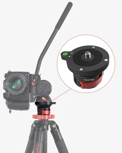 Vista 3 de IFOOTAGE Base de nivelación de trípode de aleación de aluminio nivelador placa de ajuste compatible con cámaras Canon, Nikon y DSLR con rosca de 3/8
