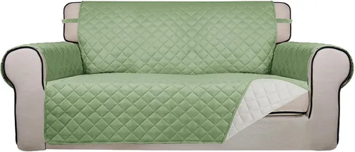 Vista 121 de PureFit - Funda de sofá acolchada reversible, protector de muebles impermeable, funda de sofá lavable con espuma antideslizante y correas elásticas