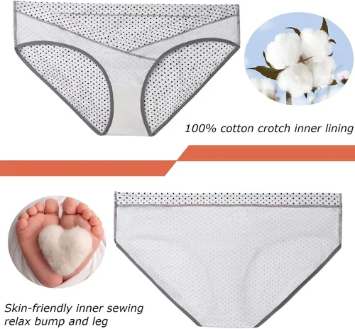 Vista 3 de Dresime Ropa interior de maternidad posparto para mujer, ropa interior de algodón para embarazo, ropa interior debajo del bulto, ropa