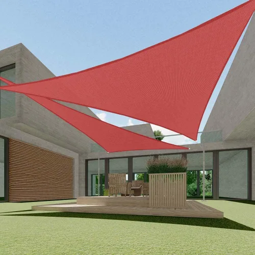 Vista 14 de ECOOPTS - Toldo de vela triangular de 0.6 x 0.6 x 0.6 m, de polietileno de alta densidad, para sombra, toldo para pérgola, cubierta para patio al