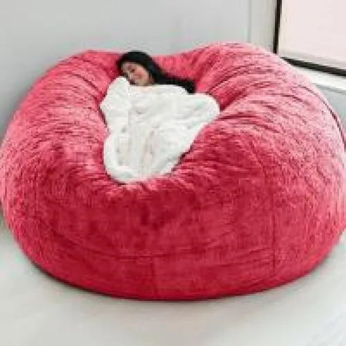 Vista 14 de DIOB Funda redonda para silla de puf, para adultos, adolescentes (relleno no incluido), silla de sofá gigante suave, cómoda silla de descanso