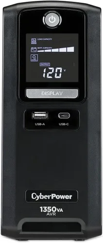 Vista 2 de CyberPower CST135UC 1350VA/810W Simulated Sinewave LCD Sistema UPS de respaldo de batería, negro