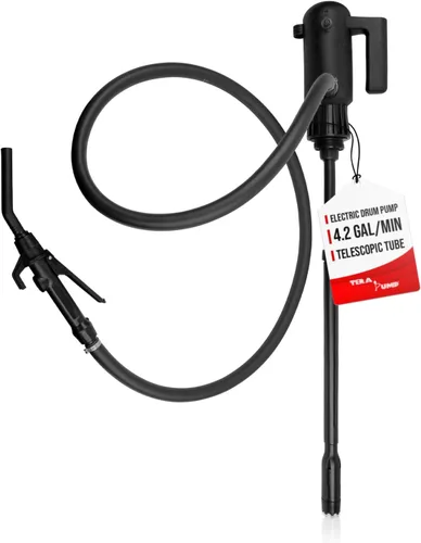 Vista 11 de TERA PUMP TREDRUME-CH-M Bomba química telescópica - Bomba eléctrica de barril de tambor de 55 galones con medidor de flujo/etanol/metanol/DEF/agua