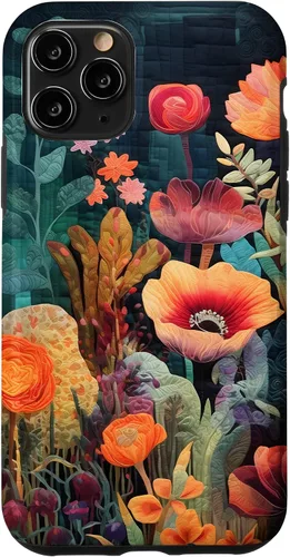 Vista 29 de iPhone 16 Flores coloridas en funda de edredón óptica, flores
