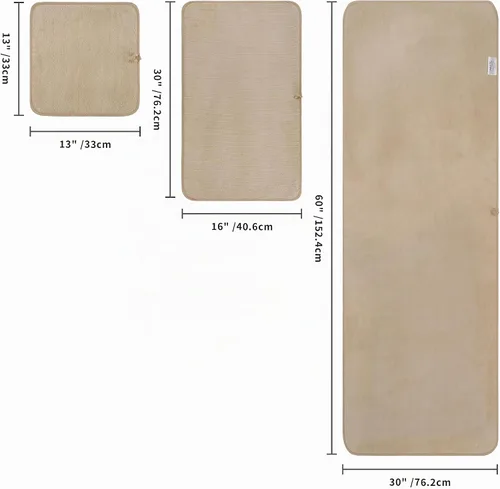 Vista 2 de POLYTE - Juego de 6 toallas de baño de microfibra de secado rápido de 410 GSM, mezcla de poliéster Beige