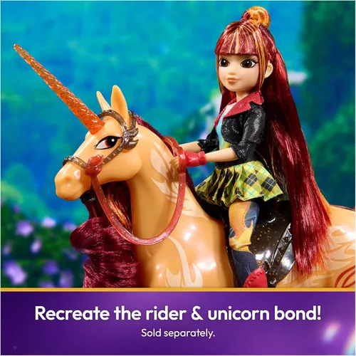 Vista 6 de Unicorn Academy, Poder de la Amistad Cinder con Silla y Brida Translúcida de 11 Pulgadas, Muñecas y Juguetes de Unicornio, Regalos y Pequeños
