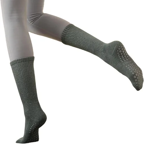 Vista 14 de Calcetines de yoga antideslizantes para mujer, pilates, barras, bailes, descalzos, 1 par
