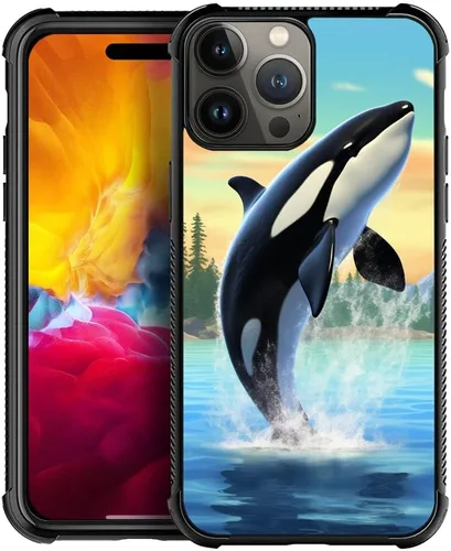 Vista 349 de Funda compatible con iPhone 15, diseño de elefantes africanos, diseño increíble a prueba de golpes, antiarañazos, carcasa trasera de policarbonato
