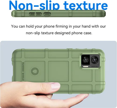 Vista 4 de Funda delgada para Motorola Edge 30 Neo/Edge 30 Lite, resistente con protección de grado militar a prueba de golpes, color verde