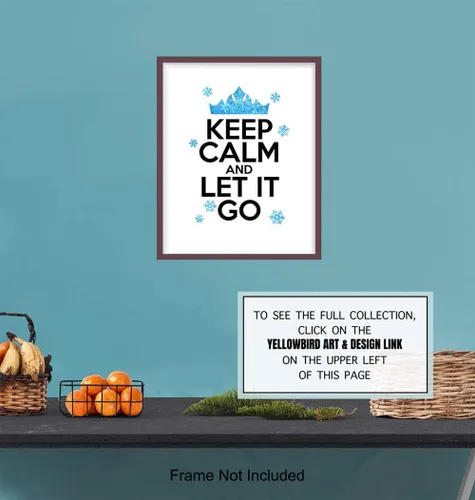 Vista 6 de Frozen Keep Calm and Let It Go - Arte de pared, decoración del hogar, póster fotográfico de 8 x 10 pulgadas, decoración de habitación, regalo único