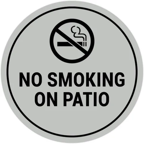 Vista 31 de Signs ByLITA Cartel de "No fumar en el patio" (Negro) - Pequeño