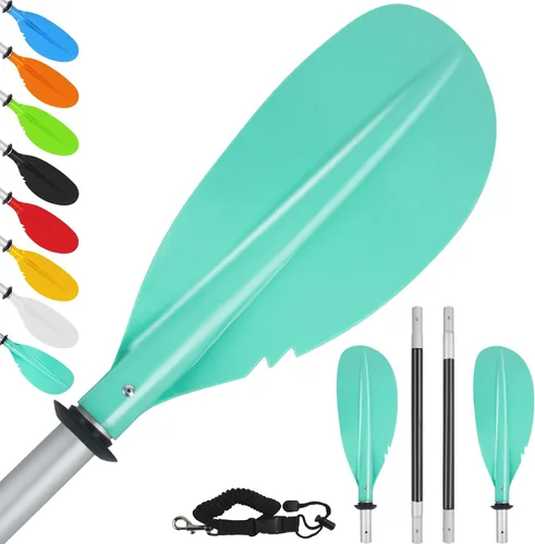 Vista 31 de Remo de kayak, 88 pulgadas, 4 piezas de remos para kayak, flotador de eje de aleación de aluminio resistente, ligero, desmontable, ajustable