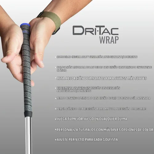 Vista 5 de Winn Dri-Tac Wrap - Paquete de agarre de golf de 13 piezas de tamaño mediano (+ 1/16 pulgadas)