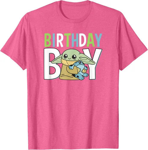 Vista 24 de Star Wars: The Mandalorian Grogu Birthday Boy Hug Blue Green T-Shirt Negro