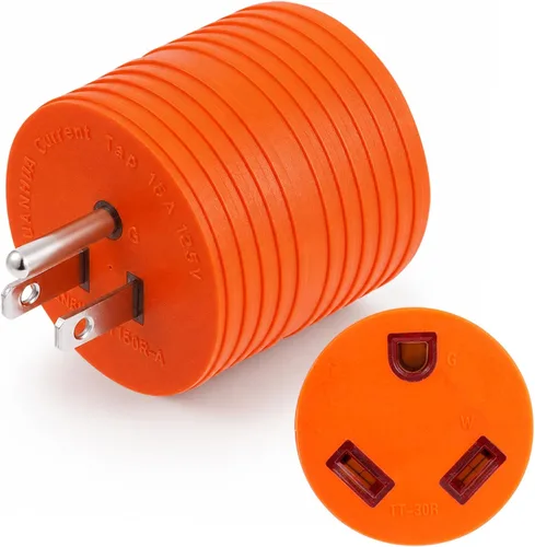 Vista 8 de PLIS Adaptador de corriente RV de 30 A a 30 A, conector de bloqueo giratorio TT-30P, enchufe macho L5-30R, receptáculo hembra para generador