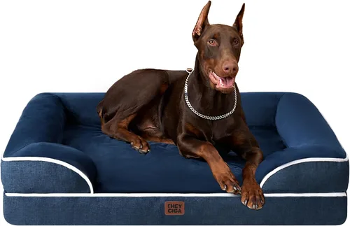 Vista 73 de EHEYCIGA – Cama ortopédica impermeable para perros pequeños, de espuma viscoelástica tipo caja de huevos, con bordes elevados y base antideslizante