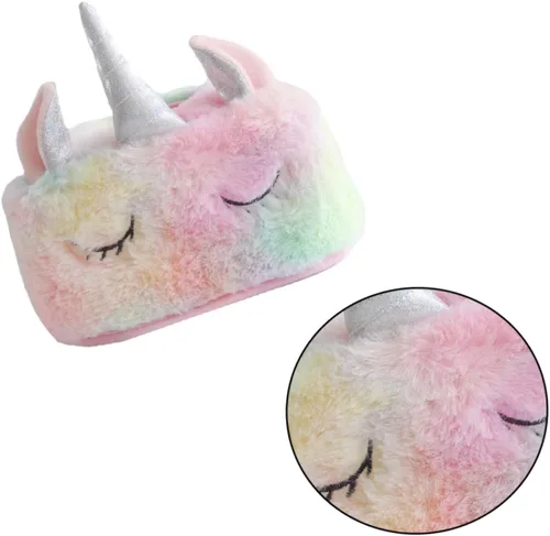 Vista 6 de MAGICLULU Caja de pañuelos de unicornio Titular de papel Dispensador de servilleta de felpa Decoración de restaurante para el hotel