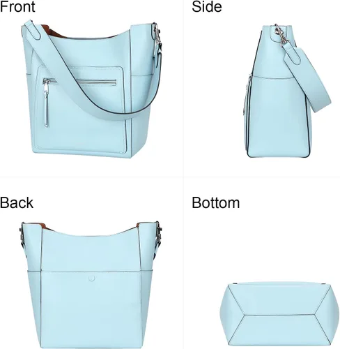Vista 4 de Over Earth Bolsos de cuero para mujer, bolso de hombro Hobo, bolso de mano para mujer