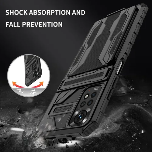 Vista 9 de Asuwish Funda de teléfono para Xiaomi Redmi Note 11S/11 4G con cubierta protectora de pantalla de vidrio templado y soporte delgado para tarjeta