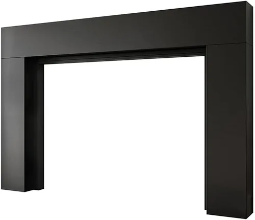 Vista 2 de Modern Ember Sabine Kit de Marco Envolvente de Repisa de Chimenea de Madera, Negro Apertura de 48" x 42" 72" x 54" Total Estética Moderna