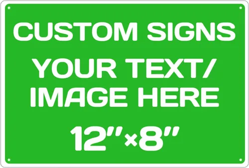 Vista 52 de Letreros metálicos personalizados de aluminio resistentes a la intemperie, texto e imagen personalizados, varios tamaños, peligro, jardín, puerta