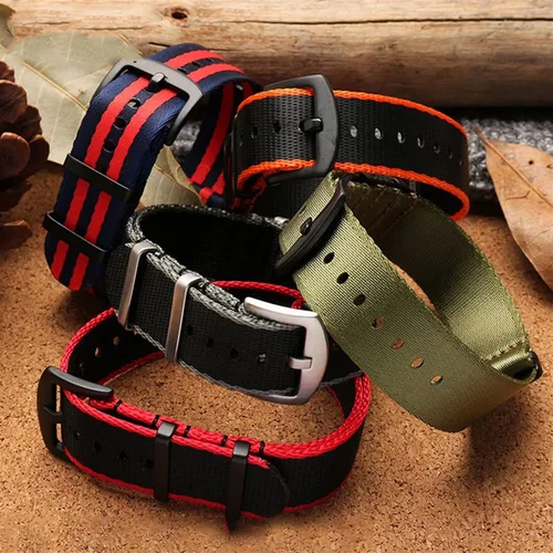 Vista 7 de NRYCR 20mm 22mm NATO Nylon Fabric Watch Band Sport Military Parachute Strap Watchband Bracelet for SeikoOmegaRolex 300