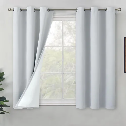 Vista 17 de BGment Cortinas opacas cortas de 30 pulgadas de largo, 2 paneles de cortinas 100% de oscurecimiento de la habitación para ventanas pequeñas