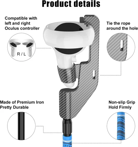 Vista 6 de 2023 Upgraded VR Golf Club for Oculus Quest 2, Oculus Golf Club Attachment Adapter for Oculus Quest 2 Controller and Oculus Quest 1, VR Golf Club