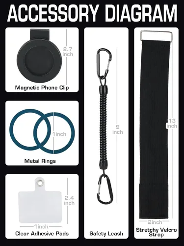 Vista 6 de Clip magnético para cinturón universal para muñeca/mochila soporte para teléfono para correr, senderismo, viajes, placa de engranaje táctico