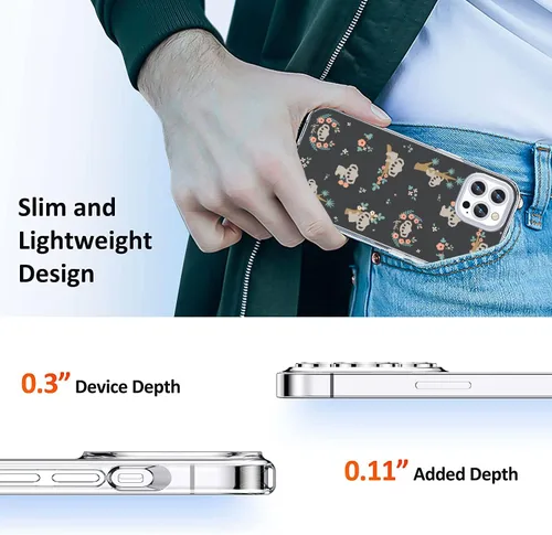 Vista 3 de Funda transparente para iPhone 11, divertida funda con diseño de estampado de koala, a la moda para mujeres y niñas, funda protectora a prueba