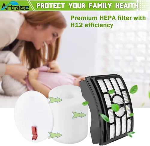 Vista 3 de Artraise Filtros para aspiradora Shark Rotator Pro Lift-away NV500, NV501, NV502, NV505, NV520, NV552, UV560, NV642, ZU780, ZU782, ZU785, Xff500