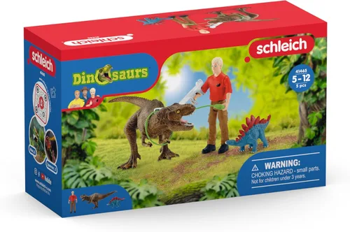 Vista 9 de Schleich Dinosaurs - Juego de 5 piezas de tiranosaurio Rex Attack - Juguete de dinosaurio para niños y niñas - Figuras de dinosaurio para niños a