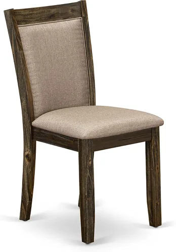Vista 9 de East West Furniture F2MZ5-716 - Juego de mesa de cocina de 5 piezas para 4 personas, incluye una mesa de comedor redonda con pedestal y 4 sillas