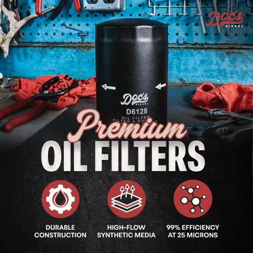 Vista 2 de Doc's Diesel Filtro de aceite D6128 Compatible con Ford 6.7L Powerstroke F250, F350, F450, F550 2011+, Ford 6.7L Powerstroke F650, F750 2017+