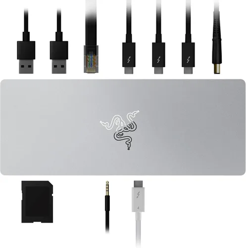 Vista 7 de Razer Base Thunderbolt 4: 10 puertos en 1 - Salida dual 4K o única 8K - Hub USB A y C, 2.5 GbE Thunderbolt 3, Mac y PC Compatible - Certificado